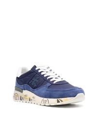 blaue Wildleder niedrige Sneakers von Premiata