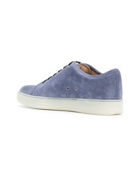 blaue Wildleder niedrige Sneakers von Lanvin