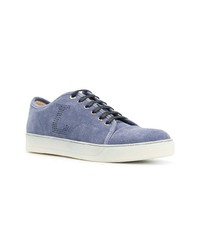 blaue Wildleder niedrige Sneakers von Lanvin