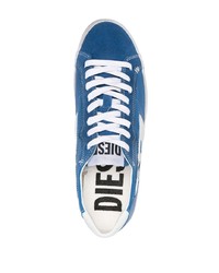 blaue Wildleder niedrige Sneakers von Diesel