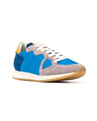 blaue Wildleder niedrige Sneakers von Philippe Model