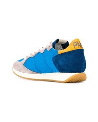 blaue Wildleder niedrige Sneakers von Philippe Model