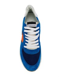 blaue Wildleder niedrige Sneakers von Philippe Model