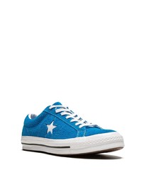 blaue Wildleder niedrige Sneakers von Converse