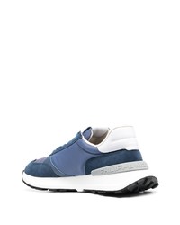 blaue Wildleder niedrige Sneakers von Philippe Model Paris
