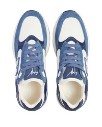 blaue Wildleder niedrige Sneakers von Giuseppe Zanotti