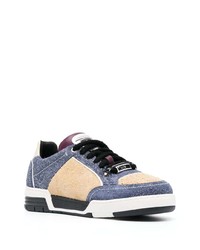 blaue Wildleder niedrige Sneakers von Moschino