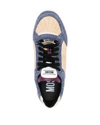 blaue Wildleder niedrige Sneakers von Moschino