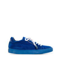 blaue Wildleder niedrige Sneakers von Philipp Plein