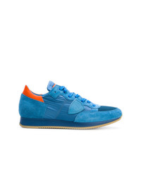 blaue Wildleder niedrige Sneakers von Philippe Model