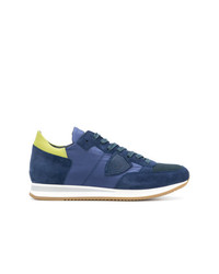 blaue Wildleder niedrige Sneakers von Philippe Model