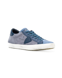 blaue Wildleder niedrige Sneakers von Philippe Model