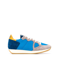 blaue Wildleder niedrige Sneakers von Philippe Model