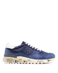 blaue Wildleder niedrige Sneakers von Premiata