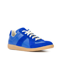 blaue Wildleder niedrige Sneakers von Maison Margiela