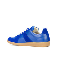 blaue Wildleder niedrige Sneakers von Maison Margiela