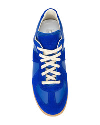 blaue Wildleder niedrige Sneakers von Maison Margiela