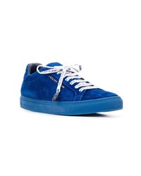 blaue Wildleder niedrige Sneakers von Philipp Plein