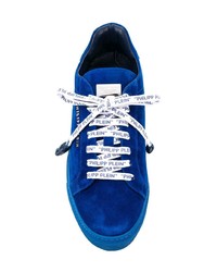 blaue Wildleder niedrige Sneakers von Philipp Plein