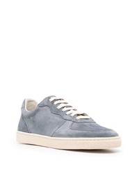 blaue Wildleder niedrige Sneakers von Brunello Cucinelli