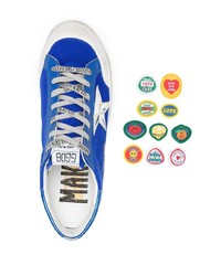 blaue Wildleder niedrige Sneakers von Golden Goose