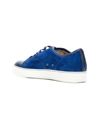 blaue Wildleder niedrige Sneakers von Lanvin