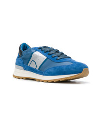 blaue Wildleder niedrige Sneakers von Philippe Model