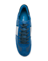 blaue Wildleder niedrige Sneakers von Philippe Model