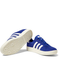 blaue Wildleder niedrige Sneakers von adidas Originals