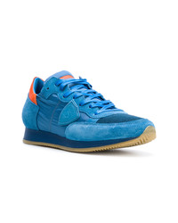 blaue Wildleder niedrige Sneakers von Philippe Model