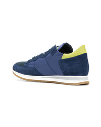 blaue Wildleder niedrige Sneakers von Philippe Model