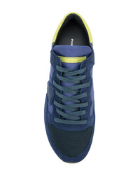 blaue Wildleder niedrige Sneakers von Philippe Model