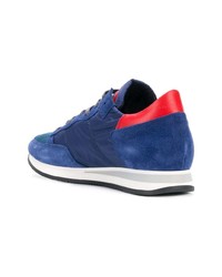 blaue Wildleder niedrige Sneakers von Philippe Model