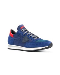 blaue Wildleder niedrige Sneakers von Philippe Model