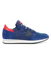 blaue Wildleder niedrige Sneakers von Philippe Model