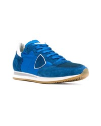 blaue Wildleder niedrige Sneakers von Philippe Model