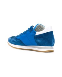 blaue Wildleder niedrige Sneakers von Philippe Model