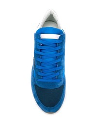 blaue Wildleder niedrige Sneakers von Philippe Model