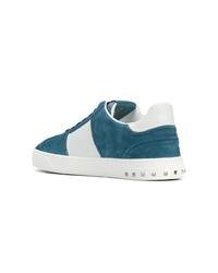 blaue Wildleder niedrige Sneakers von Valentino