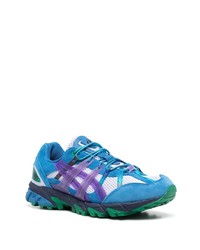 blaue Wildleder niedrige Sneakers von Asics