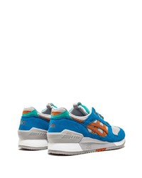 blaue Wildleder niedrige Sneakers von Asics