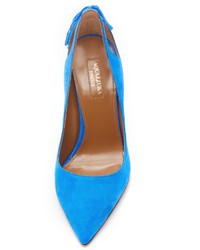 blaue Wildleder Pumps von Aquazzura