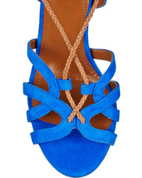 blaue Wildleder Sandaletten