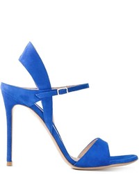 blaue Wildleder Sandaletten von Gianvito Rossi