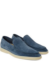 blaue Wildleder Slipper von Loro Piana