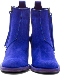 blaue Wildleder Stiefeletten von Acne Studios