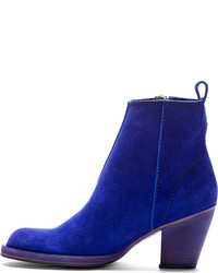 blaue Wildleder Stiefeletten von Acne Studios