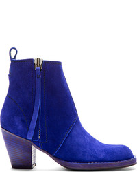 blaue Wildleder Stiefeletten von Acne Studios