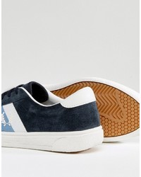 blaue Wildleder Turnschuhe von Fred Perry