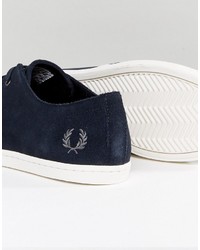 blaue Wildleder Turnschuhe von Fred Perry